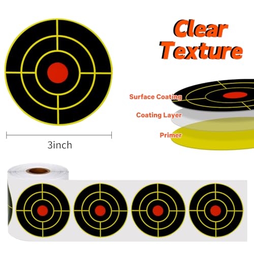 Green Shooting Targets Stickers 3-inch Reactive Splatter Targets 250 Pcs