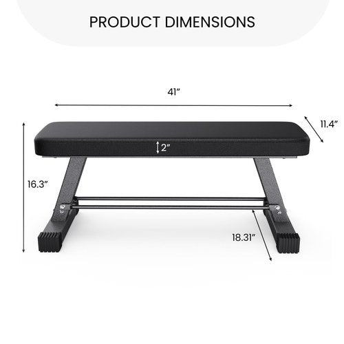 Essential Flat Weight Bench for Your Home Gym – Heavy Duty Workout Bench for Bench Press and Strength Training Exercise – Compact Weight Benches Designed for Home Use