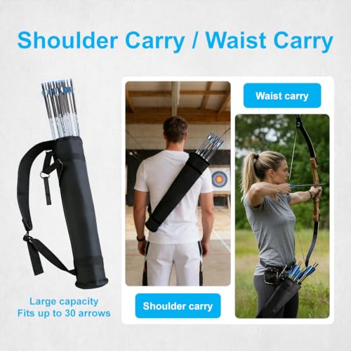 Back Hip Quiver for Archery with Adjustable Straps & Durable Material