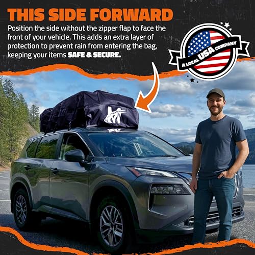 Mockins 30 Cu Ft Heavy Duty Rooftop Cargo Carrier Bag - Waterproof SUV Van Roof Storage