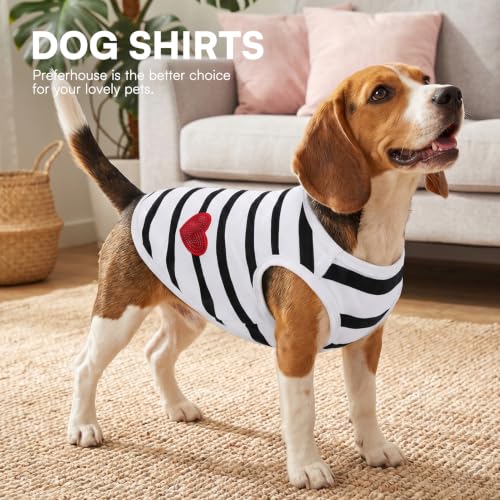 Dog Shirts for Extra-Small Dogs - White Striped Vest for Chihuahua, XS
