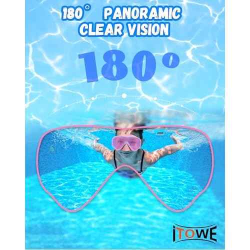 Kids Swim Goggles with Fabric Strap for Kids 3-15, Leak Proof Swimming Goggles Nose Cover 180¡Æ Clear View