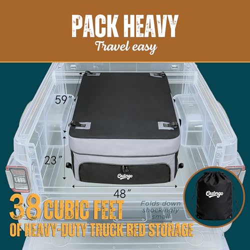 Outngo Waterproof Truck Bed Cargo Bag 38 Cu Ft Heavy-Duty Storage
