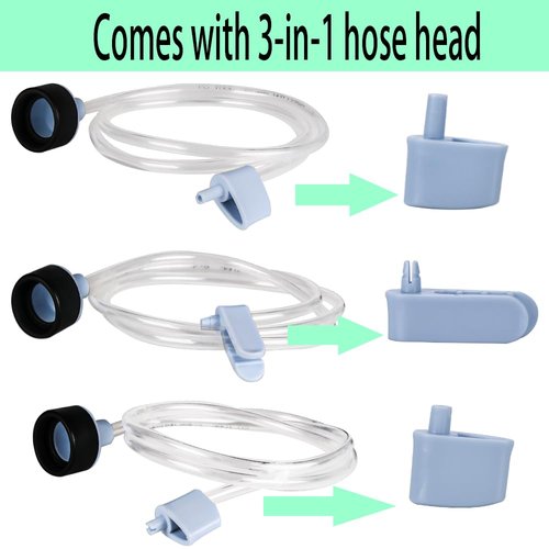 Accessory Hose Compatible with Deluxe Food VS-12 Vacuum Sealer，Suitable for all sealing zipper bags, wine plugs, jar seals, vacuum sealing agents (attachment hose For Deluxe Food VS-12) (2, Blue)