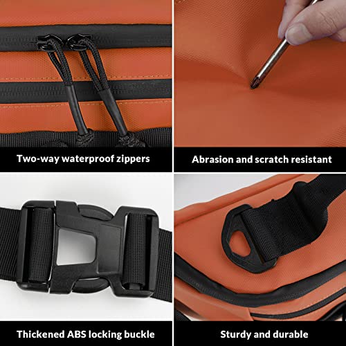 Waterproof Fishing Waist Pack - Orange Regular Tackle Bag for Women & Men