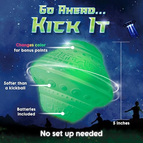 Glow in the Dark Kick the Can Outdoor Game for Kids Ages 4+ - Backyard & Camping Fun