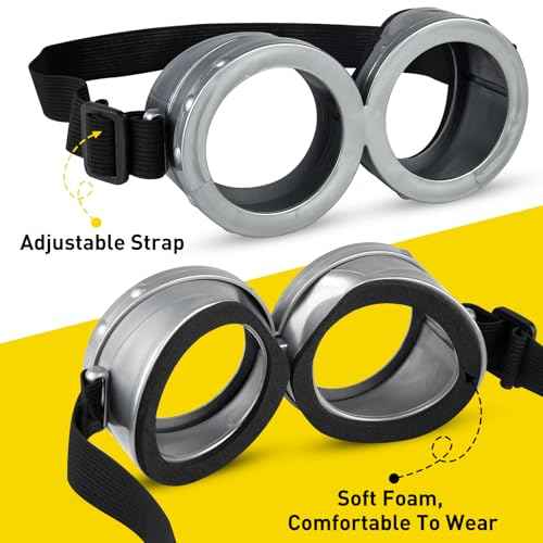 MEEZY Yellow Cosplay Costume Accessories Adult, Yellow Beanie Goggles Gloves for Adults Men Women Halloween Costumes