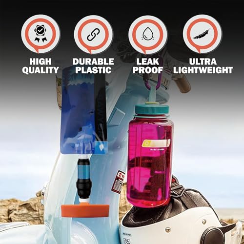 Orange Water Filter Adapter for Nalgene Wide Mouth Bottles & Sawyer Squeeze - Leak-Proof, Quick Connect