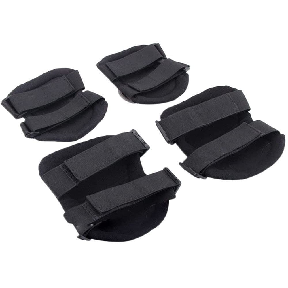 Bargain Crusader Military Tactical Knee Pad Elbow Pad Set Airsoft Knee Elbow Protective Pads Combat Paintball Skate Outdoor Sports Safety Guard Gear (X-Shape Black, M, 4pcs Set)
