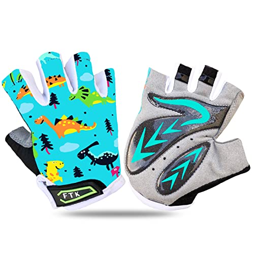 Kids Bike Gloves with Gel Padding - Dark Blue, Small - Cycling Safety Gear