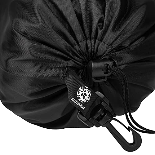Travel Pouch Set of 5 Black 10 x 15 Inch Drawstring Bags with Clip