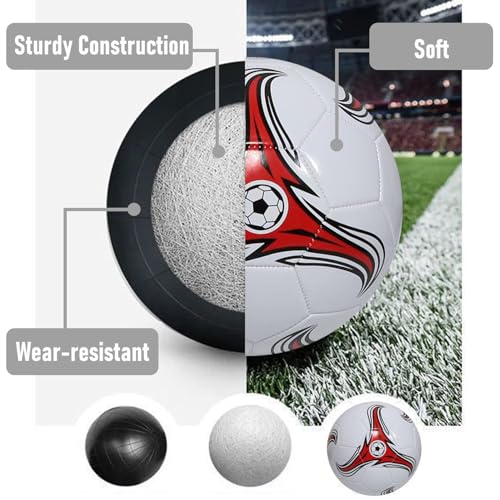 Youlina Size 5 Soccer Balls Pack with Pump & Mesh Bags - Bulk Sports Equipment for Donations