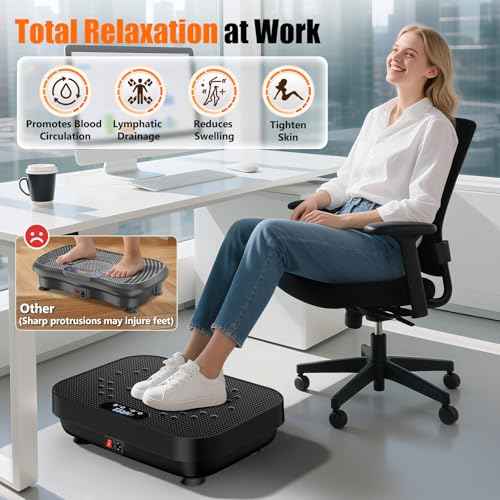 Vibration Plate Exercise Machine, 400 Lbs Capacity Whole Body Vibrating Plate for Lymphatic Drainage, Weight Loss Fat Burner for Home Workout Women Men