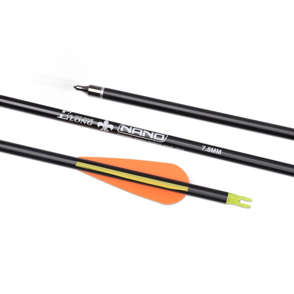 26 inch Carbon Arrow Hunting Arrows with 100 Grain Removable Tips for Archery Compound & Recurve & Traditional Bow Practice Shooting (Pack of 12)