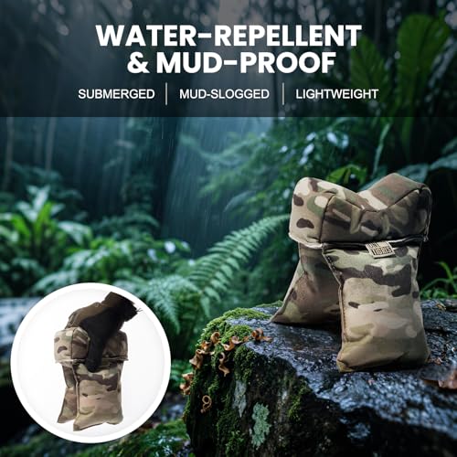 Camo Shooting Rest Bag with Pre-Filled Support for Hunting & Range Use