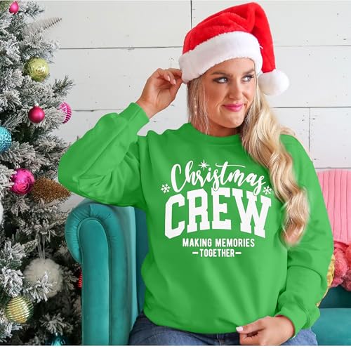 Christmas Sweatshirts Women Christmas Crew Making Memories Together Sweater Merry Christmas Family Matching Top
