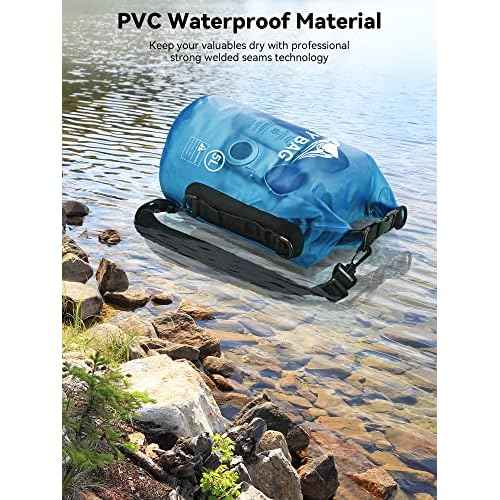 HEETA Dry Bag Waterproof for Women Men, 5L/10L/20L/30L/40L Roll Top Lightweight Dry Storage Bag Backpack with Phone Case for Travel Swimming Boating Kayaking Paddle Board Camping Beach Accessories