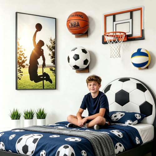 2-Pack Wall Mount Ball Holder Organizer for Basketball Soccer Volleyball Sports Gear
