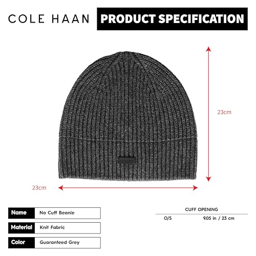 Cole Haan Men's Knit Beanie-No Cuff Design