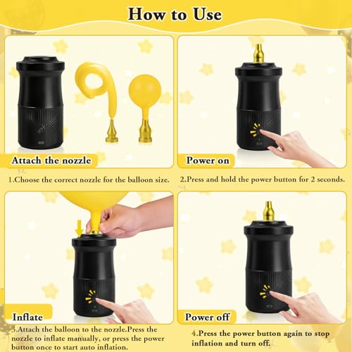IDIDAN Electric Balloon Pump Portable Inflator for Party Decorations Black