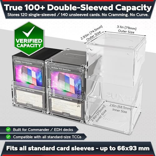 Semi-Transparent Nexus 100+ Card Deck Box for Commander MTG - Customizable Storage
