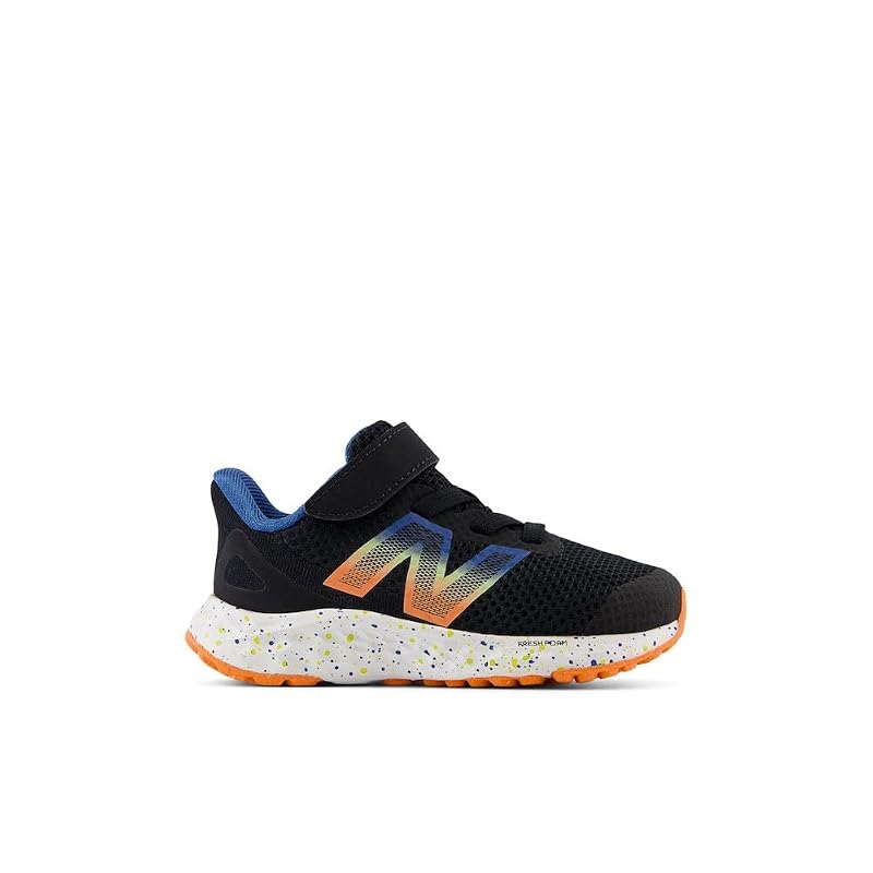 New Balance Kids' Fresh Foam Arishi V4 Bungee Lace Shoes Black/Blaze Orange/Blue