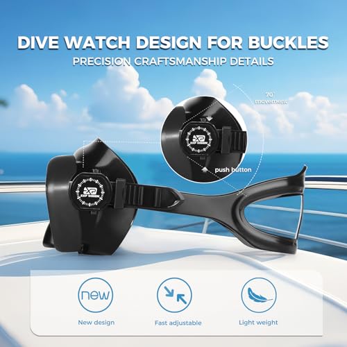 EXP VISION Scuba Diving Mask for Adults - Glacier Blue Anti-Fog Leak-Proof Snorkeling Mask with Soft Nose Cover