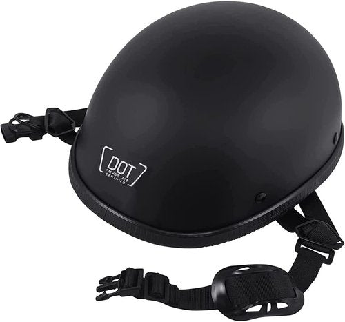 Motorcycle Half Helmet, DOT Approved Adult Men Women Retro Open Face Bike-Helmets, Bicycle/Skateboard Helmet for Adults, Bike, Skate, Scooter, Longboard Half Shell Helmet (Matte Black, Large)