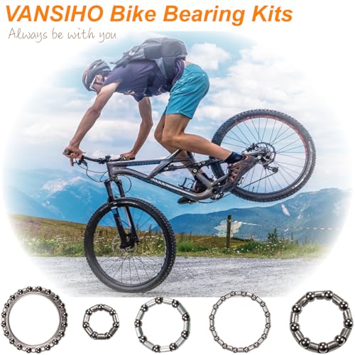 Bicycle Ball Bearing Kit 50 Pieces for Headset, Hub, Crankset - Steel, 4-8mm
