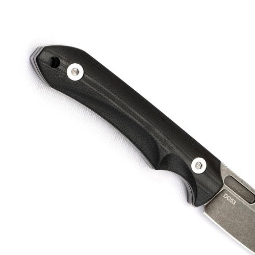 BUIPOS Tactical Fixed Blade Knife DC53 Steel G10 Handle Kydex Sheath Knives for Outdoor Camping Survival Hunting (G10 black handle black blade)