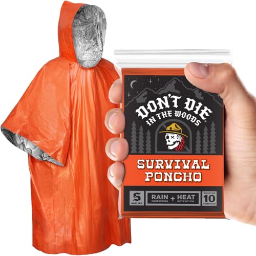 Don’t Die in The Woods Emergency Poncho Refill Orange One Size