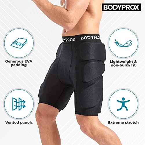 Bodyprox Protective Padded Shorts for Snowboard,Skate and Ski,3D Protection for Hip,Butt and Tailbone