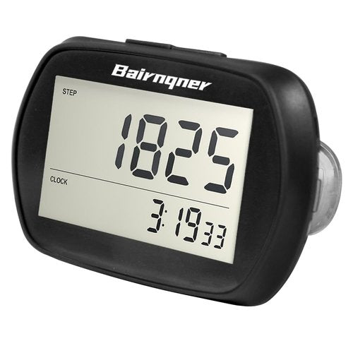 3D Pedometer for Walking Step Counter with Clock, Simple Operation Portable Steps Tracker with Clip Lanyard, Black