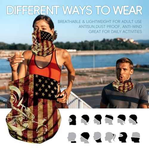 8PCS Neck Gaiter Balaclava Bandana Face mask, Sun Wind protection, Cycling, Running, Hiking Sports, for Men & Women
