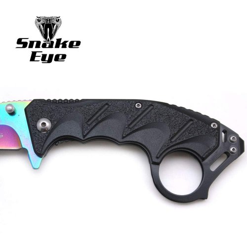 Everyday Carry Folding Pocket Knife, Assisted Opening, Tactical Design (Rainbow)