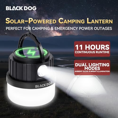 Collapsible Camping Lantern with Solar & USB Charging, Hanging Outdoor Light