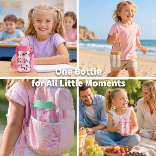 Kids Water Bottle with Straw Lid - Sunshine 16oz Leak-Proof Tritan Bottle for School & Travel