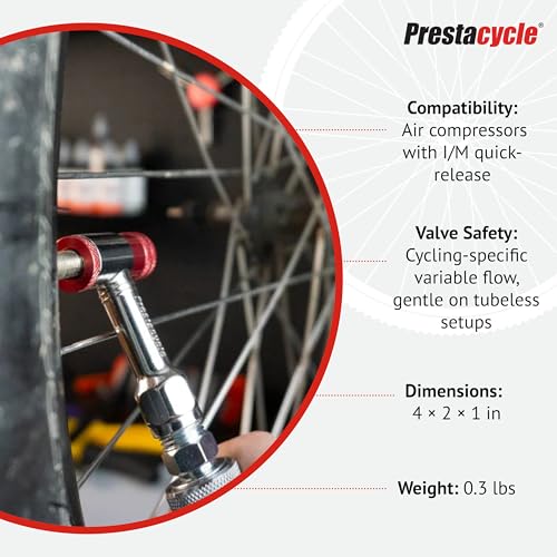 Bicycle Tire Inflator Head Mini Pro Push-to-Inflate Tool for Presta Valves - Bike Maintenance