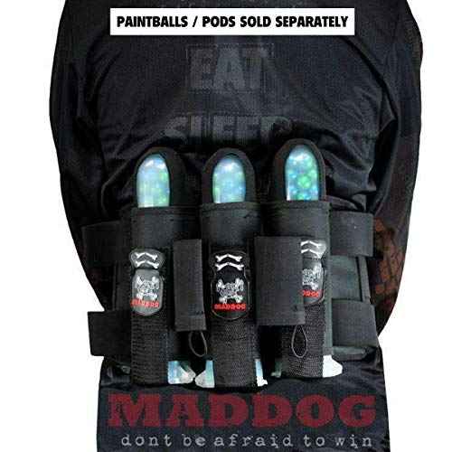 Maddog Pro 3+2 Paintball Harness Pod Pack | Harness Only | Adjustable Pod Holder Belt for Tournament, Woodsball & Speedball (Holds up to 5 Pods)