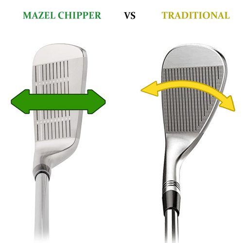 MAZEL Golf Pitching & Chipper Wedge,Right Handed,35,45,55 Degree Available for Men & Women (Right, Stainless Steel (Green Head), S, 55)