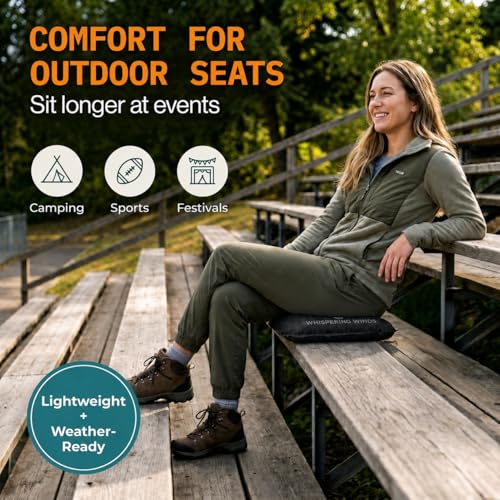 Black Whispering Winds Inflatable Seat Cushion - Large Pack for Travel & Outdoors