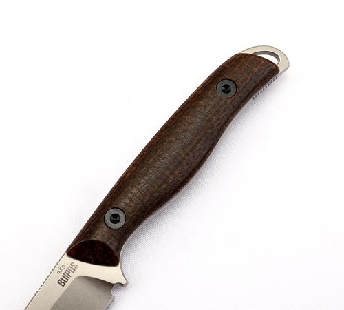 BUIPOS BD Small Straight, DC53 Steel Camping Knife with Kydex Sheath, G10 and Linen Handle, TAC, Gift (White blade with linen handle)