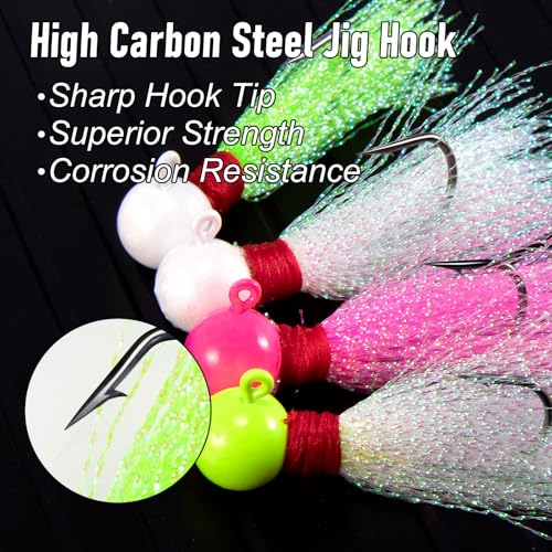 Pink 1/4oz Saltwater Fishing Jig Heads Pack of 10 for Surf & Pompano Fishing