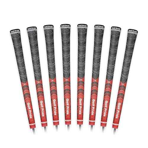 Golf Pride MCC Golf Club Grip - All-Weather Hybrid Grip - Brushed Cotton Cord & Pebbled Texture - Moisture-Wicking Technology - Red