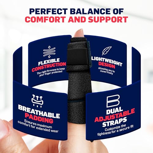 Doctor Developed Trigger Finger Splint 2 Pack S/M Black Padded Brace for Arthritis Tendonitis
