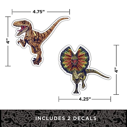 Jurassic Park Licensed Decals Set of 7 Waterproof Vinyl Stickers - Value Pack