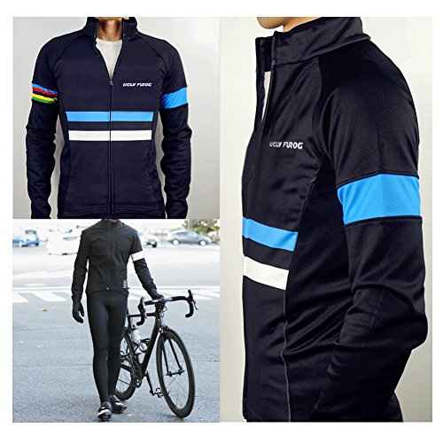 UGLY FROG Winter Fleece Mens Blaze Cycling Jersey Set Cold Wear Thermal Top + Cycling Tights Pants 3D Gel Padded Bike Suits