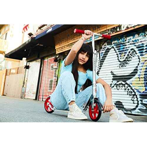 Razor A5 Lux Kick Scooter for Kids Ages 8+ - 8" Urethane Wheels, Anodized Finish Featuring Bold Colors and Graphics, for Riders up to 220 lbs