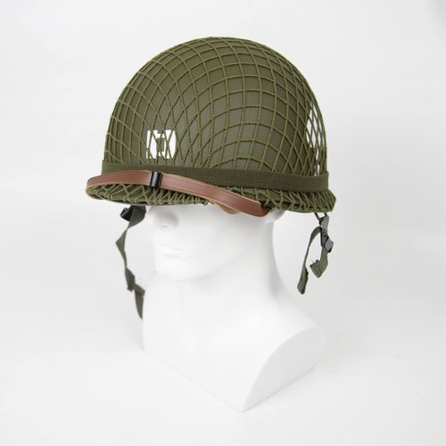 US WWII WW2 M1 Helmet with Captain Decal Steel Double Shells Green Reproduction