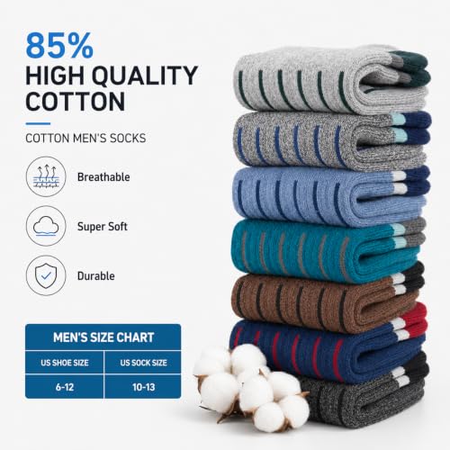Men's Cushioned Ankle Running Socks - Moisture-Wicking, Low Cut, 7 Pairs Dark Gray